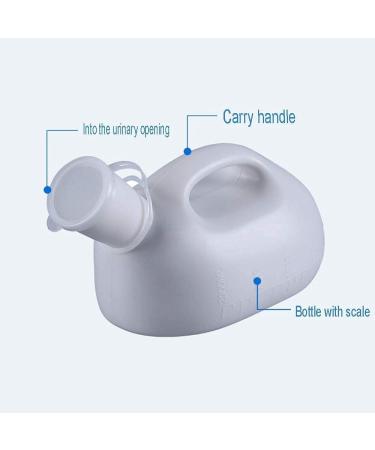 Urinal 2 L Male with Cover Emergency Use ABS Material Portable Urine Collector Senior/Home/Hospital-Blue (Color : White) - Buy Online on GoSupps.com