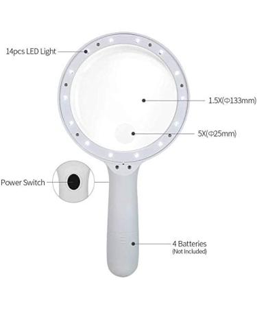 Magnifying Glasses Vision aids LED Handheld Magnifying Glass with Light Handheld Illuminated Super High Clarity Lightweight for Seniors Low Vision Books Pages Magazines Newspapers and Maps Statio - Buy Online on GoSupps.com