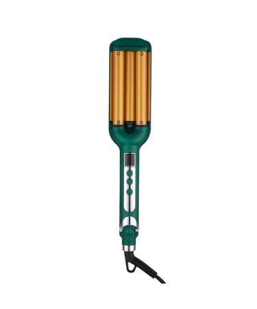 3 Barrel Curling Iron Professional Hair Curling Iron Ceramic Triple Barrel with LCD Temp Display Egg Roll Hair Styling Tools Hair Styler Wand Curler Irons (Green)