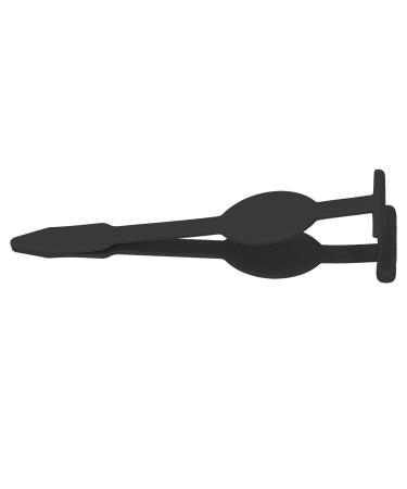 Eyelash tweezers eyelash tweezers stainless steel clip curves and shapes of the eyelashes easy to use elastic silicone material durable for false (black)