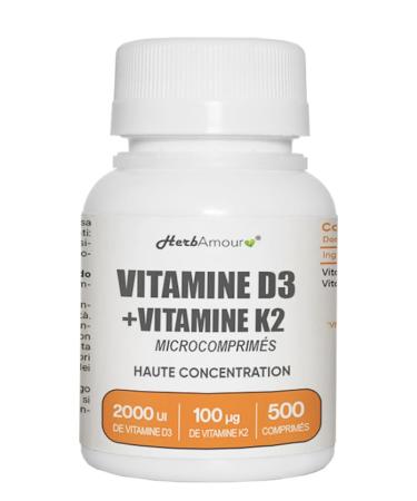 VITAMIN D3 K2 (1 Year and 4 Month Supply) 500 High Dose and Absorption Micro-Tablets I Vitamin D3 50 µg of 2,000 IU + Vitamin K2 100 µg | Gluten, Lactose, Sugar and Soy Free