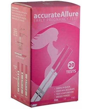 Accurate Allure Pregnancy Tests (20 Pack) | Reliable Early Response Strips | Clinical Accuracy to 99.9% | Fast Results in 5 Minutes | Easy-to-Use Home Pregnancy Kit - Buy Online on GoSupps.com