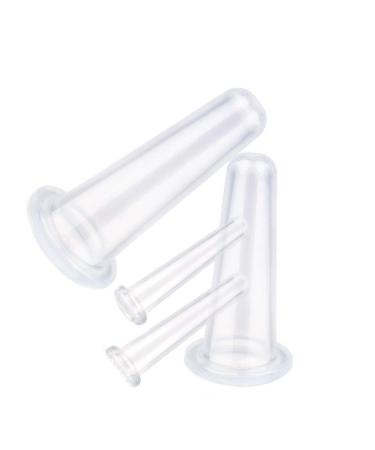 Babysbreath17 4PCs body silicone doses cupping jar cups back facial lifting massage anti-cellulite-sug massage white 37 * 80mm 15 * 50mm
