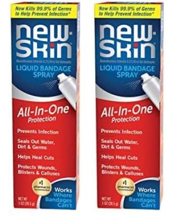 NEW-SKIN Liquid Bandage Spray for Cuts and Minor Scrapes 1 Ounce (Pack of 2)