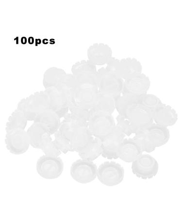 100Pcs Disposable Eyelash Ring Holder - Professional Adhesive Stand with Unique Flower Design for Eyelash Extensions | Plastic Material - Buy Online on GoSupps.com