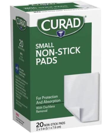 Curad Non-Stick Pads 2x3 Inch (5.1x7.6 cm) - 20 Count | Non-Adherent Wound Dressing - Buy Online on GoSupps.com