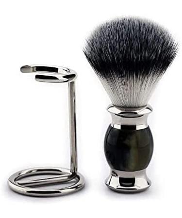 Jag Shaving Beard Synthetic Brush with Stainless Steel Handle - Premium Grooming Tool & Brush Holder for Men - Buy Online on GoSupps.com