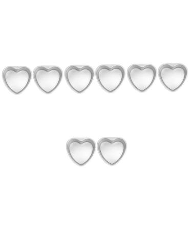 Zerodeko 8 Pcs Heart Cake Mold Cake Mould Baking Trays for Oven Deep Baking Pans for Oven Roasting Pan Lasagna Pan Flat Skillet Cake Decorating Stencils Aluminum Alloy Paper Cup Bakeware 15.3X14.8X5.3CMx4pcs Silverx4pcs