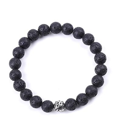 Raindrop Volcanic Stone Couple Handwasher Ball Map Stone Energy Stone Black Magnet Bracelet (Color : 5)