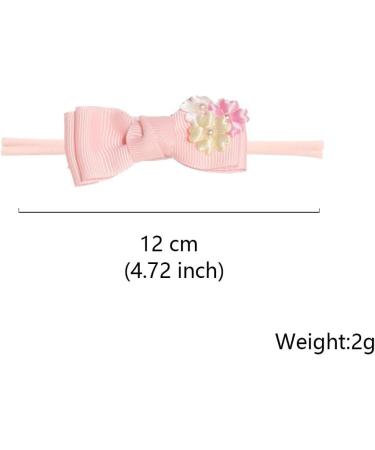 8 Pcs Baby Girls Soft Nylon Bow Flower Headbands | Pink Hair Accessories for Newborns & Toddlers - Buy Online on GoSupps.com