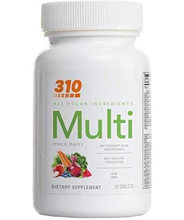 Multivitamin by 310 Nutrition | Made from Fruits and Vegetables | Essential Multimineral Supplement for Men and Women | Contains Vitamins Probiotics and Our Proprietary Greens Blend (2.0)