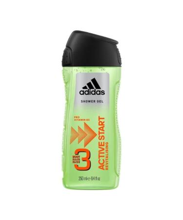 adidas Adidas Men Pack of 6 Active Start 3-in-1 Shower Gels (body hair and face) 250 ml