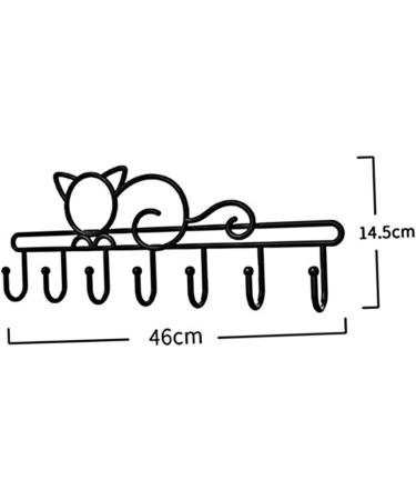 Alipis 7 Kitten Wall Hanging Wall Mounted Towel Holder Towel Hook Coat Hook Over Coat Racks Hook Rack Rural 46X14.5CM Black - Buy Online on GoSupps.com