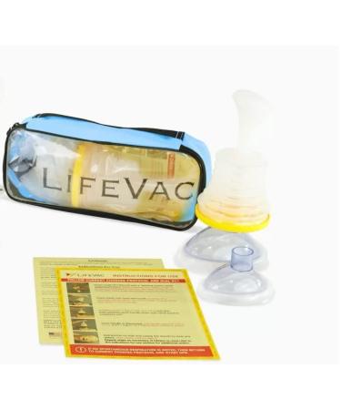 LifeVac Blue Travel Kit - Choking Rescue Device, Portable Suction Rescue Device First Aid Kit for Kids and Adults, Portable Airway Suction Device for Children and Adults