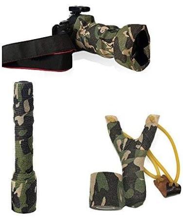 6 Pack Woodland Camo Tape for Gun Rifle Shotgun - Self-Adhesive Camouflage Wrap for Hunting and Camping - Buy Online on GoSupps.com
