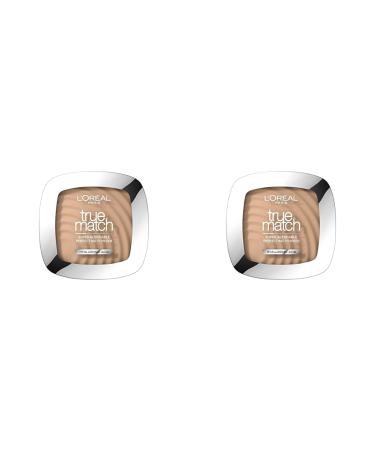 L'Or al Paris Powder Foundation Super-Blendable With Hyaluronic Acid Light Texture for a Flawless Finish True Match Perfecting Powder C2 (Pack of 2) 2C - Rose Vanilla 9 g (Pack of 2)
