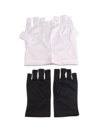 UV Glove Gel Manicures Glove UV Protection Gloves Polish Nail Drye Anti UV Fingerless Gloves 1Pair Black uv protection gloves - Buy Online on GoSupps.com