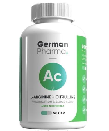 L-Arginine & Citrulline 1845mg Capsules | High Strength Dose | German Pharma | 90 Vegetable Capsules | Enhance Vascularity Performance & Recovery | UK Manufactured | 100% Vegan |