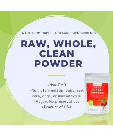 powbab Tart Cherry Powder - 100% USA Grown Montmorency Organic Tart Cherry Bits with Organic Melatonin (3.4 oz) - Buy Online on GoSupps.com
