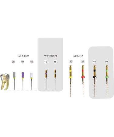 NiTi Reciprocating Solo Gold Files 25mm - Pack of 6 (Sizes 20-06 25-08 40-08 50-05) | International Shipping Available - Buy Online on GoSupps.com