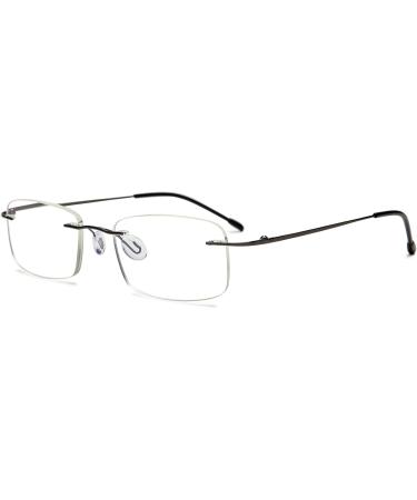 Vevesmundo Frameless Reading Glasses - Randlos Blue Light Filter Modern Titan Aid - Flexible 1.5x (Gray 1 Piece) - Buy Online on GoSupps.com