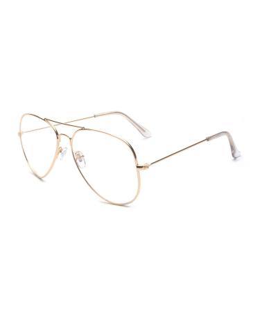 ALWAYSUV classic glasses metal frame glasses frame vintage glasses decorative glasses golden