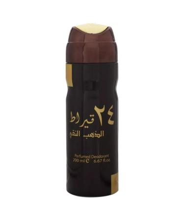 Lattafa 24 Carat White Gold Perfumed Deodorant Spray 9.0 Ounce (Unisex)