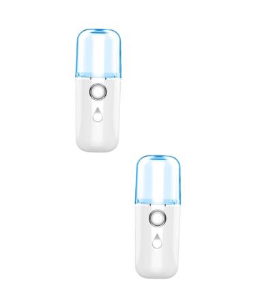 FOMIYES 2pcs Face Humidifier Handheld Beauty Nano Instrument Charged Mini White Usb Replenishment Water