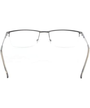 Eyekepper Half Rim Metal Reading Glasses - Spring Hinge Metallic Blue Grey +2.00 | International Shipping Available - Buy Online on GoSupps.com