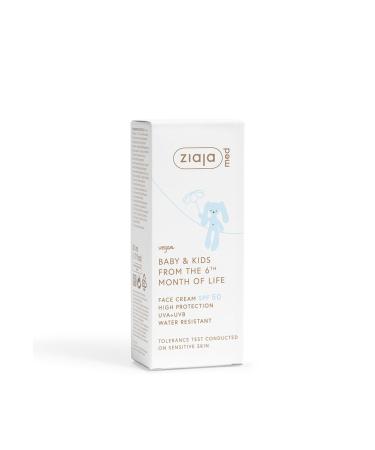 Ziaja Baby & Kids Baby Face Cream SPF50 Sun Protection Face for Children from 6 Months Water Resistant with Shea and Vitamin E 50 ml