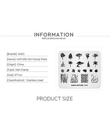 KADS Nail Stamping Plate Tree Nature Template NA018 - Nail Art Decoration & DIY - Buy Online on GoSupps.com