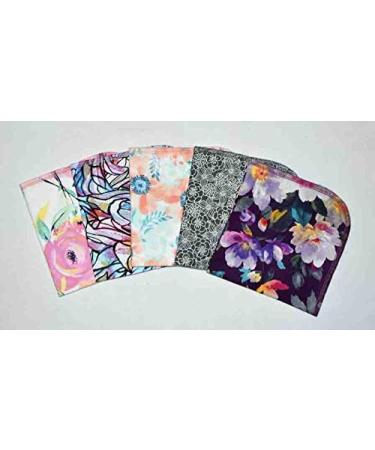 Flower Splash Printed Flannel Paperless Towels 1 Ply 12x12 Inches Set of 5