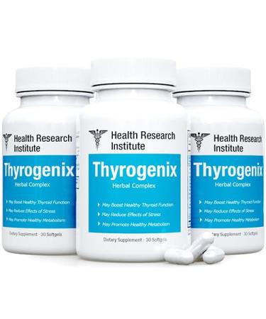 Thyrogenix - Thyroid Function Supplement - 3 bottles-90 Capsules - Adrenal Glands Support-Hormonal Balance Support