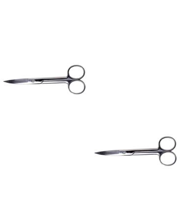 FRCOLOR 2pcs Cosmetics Scissors Curved Scissors for Eyebrows Facial Hair Scissors Men Makeup Scissors for Eyebrows Nose Hair Trimmer Scissors Stainless Scissors Eyebrow Scissors Face Man mediumx2pcs Silverx2pcs
