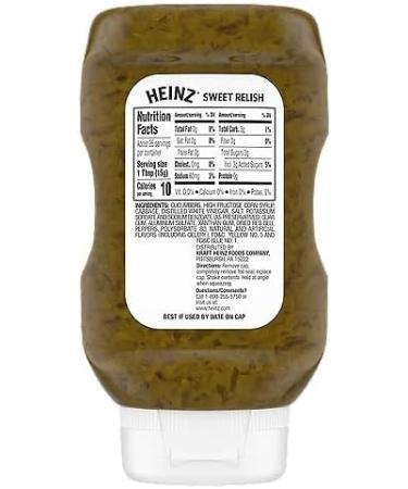 Heinz Sweet Relish Top Down - Mild seasoning - Mouth down - Easy to use - 375ml! - Buy Online on GoSupps.com