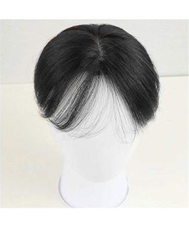 Anemone Real Human Hair Topper Bangs for Mild Hair Loss (1B) - 6 Clip-in Hairpiece for Women and Men - Buy Online on GoSupps.com