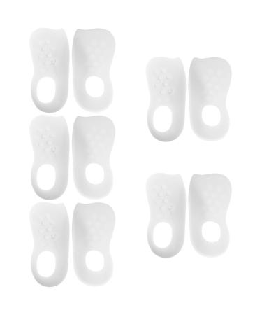 GLEAVI 5 Pairs Flat Foot Insoles Arch Support Arch Foot Pads Washable Foot Support Arch Insoles Pad O/x O Type Leg Shoe Inserts Gel Shoe Inserts Foot Relax TPR Man White Care Insole Pad