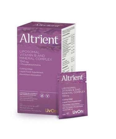 Altrient B - Liposomal Vitamin B Complex by LivOn Labs - B1 B2 B6 B12 Niacin Pantothenic Acid Folate Biotin Plus Minerals Zinc Chromium Selenium and Additional Cinnamon and Phospholip