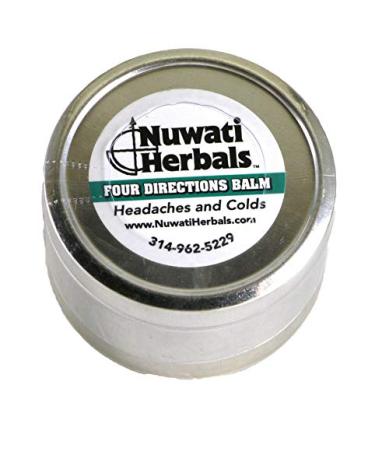 Nuwati Herbals Headache and Cold Healing Balm Four Directions Balm - Blend of Remedy Herbs with Eucalyptus Camphor and Menthol 4 Ounces