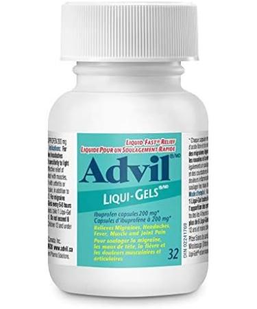 Advil Regular Strength Ibuprofen Pain Relief Liquid-Gels Fast Acting Pain Relief for Migraine Back Neck Joint and Muscle Relief 200mg (32 Count) - Buy Online on GoSupps.com