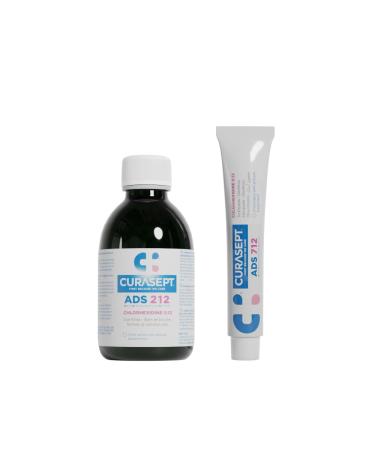 Kit Curasept Bain de Bouche ADS 212 Antiseptique Sans Alcool 0 12% Chlorhexidine 200ml Menthe + Dentifrice ADS 712 75ml| Pr vient la D coloration des Dents |Anti Tartre | Utilisation jusqu 30 jours