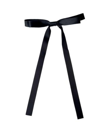 hgnxa Ribbon w Hair Clips for Women Girl Teens Kid Tassels Ribbon wknot Hair Clips with Long Tail Women Hair Accessories Black bow ribbon