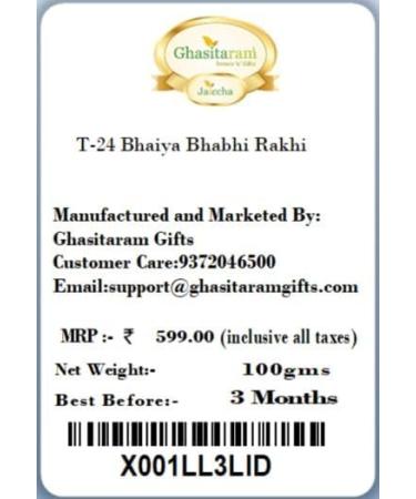 Ghasitaram Gifts Rakhis Online - Rakhi for Brother-T-24 Bhaiya Bhabhi Rakhi Rakhi Set only - Buy Online on GoSupps.com
