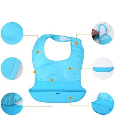 Adult bib with Optional Debris Catcher Washable Reusable Waterproof Clothing Protective Cover Diet bib B L - Buy Online on GoSupps.com