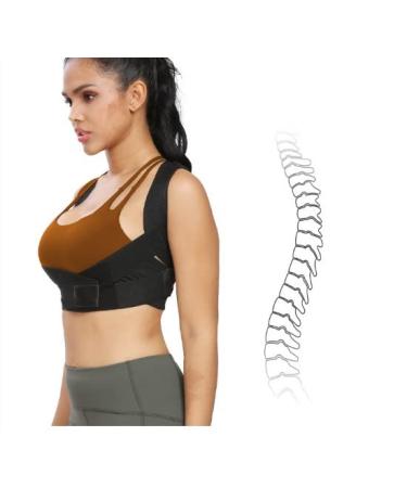 Posture Corrector for Women and Men Back Brace Fully Adjustable & Comfy Support Straightener for Spine Back Neck Clavicle and Shoulder Improves Posture and Pain Relief S - L (Small) Black