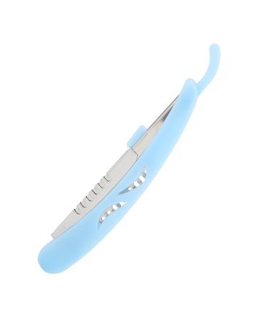 Premium Blue Straight Edge Razor - Stainless Steel Manual Hairdressing Tool for Salons & Home Use - Buy Online on GoSupps.com