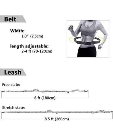 Pecco Hand Free Dog Lead Dog Walking Belt Ajustable Dog Leash Waist Belt Pet Dog Leash Coupler Running and Jogging Lead Belt with Retractable Bungee - Buy Online on GoSupps.com