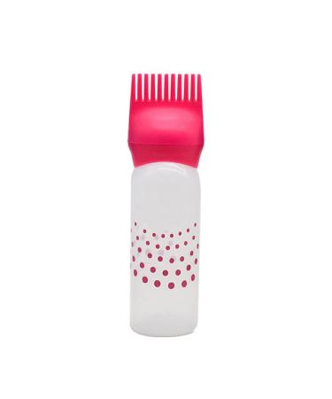 BOKIOESDE Home Barber Shop Portable Hair Dye Applicator Bottle Reusable Washable Filling Brush Dispenser with Scales Hairstyling Red