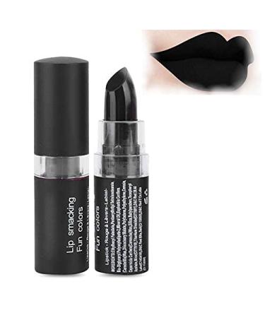 Black matte lipstick long -lasting lipstick lipstick highly pigmented lips matt retro make -up lip gloss glaze cosmetic tool for party masquerade halloween makeup (04# black)