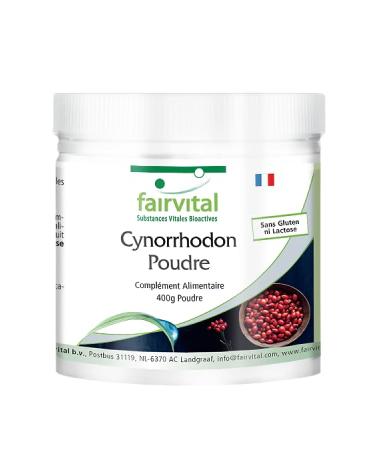 Fairvital | Poudre de cynorrhodon 400g - 100% pure sans additifs - Source naturelle de vitamine C - 100% v g talien - Qualit test e et hautement dos e